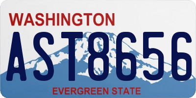 WA license plate AST8656