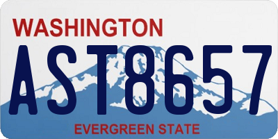 WA license plate AST8657