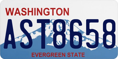 WA license plate AST8658