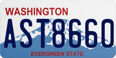 WA license plate AST8660