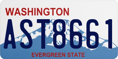 WA license plate AST8661