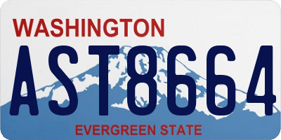 WA license plate AST8664
