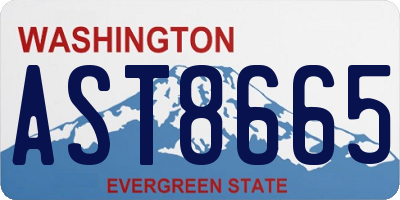 WA license plate AST8665