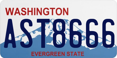 WA license plate AST8666