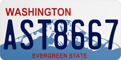 WA license plate AST8667