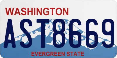 WA license plate AST8669