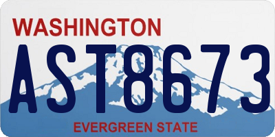 WA license plate AST8673