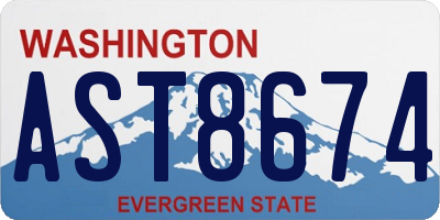 WA license plate AST8674