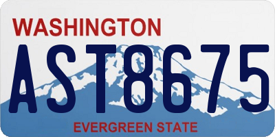 WA license plate AST8675