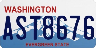 WA license plate AST8676