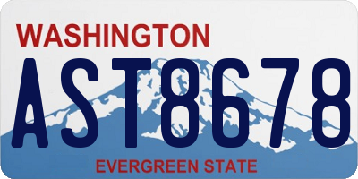 WA license plate AST8678