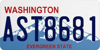WA license plate AST8681