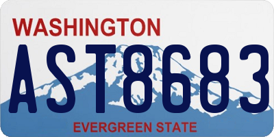 WA license plate AST8683