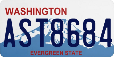 WA license plate AST8684