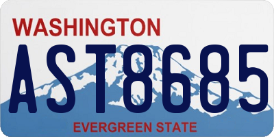 WA license plate AST8685