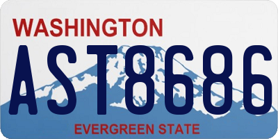 WA license plate AST8686