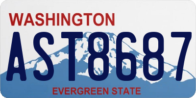 WA license plate AST8687