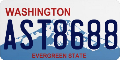 WA license plate AST8688