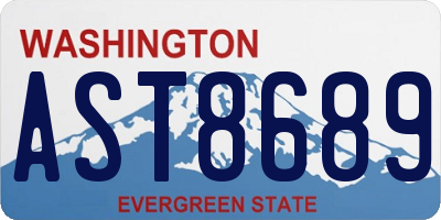 WA license plate AST8689