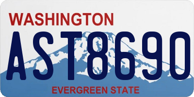 WA license plate AST8690