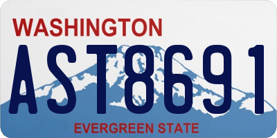 WA license plate AST8691