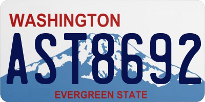 WA license plate AST8692