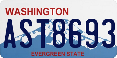 WA license plate AST8693