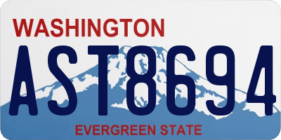 WA license plate AST8694