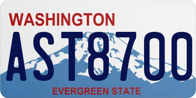 WA license plate AST8700