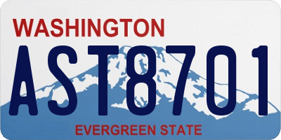 WA license plate AST8701