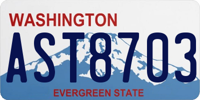 WA license plate AST8703
