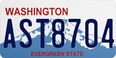 WA license plate AST8704