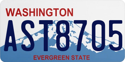 WA license plate AST8705