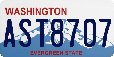 WA license plate AST8707