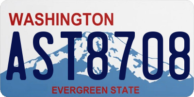 WA license plate AST8708