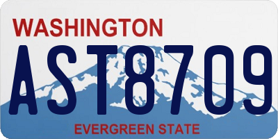 WA license plate AST8709
