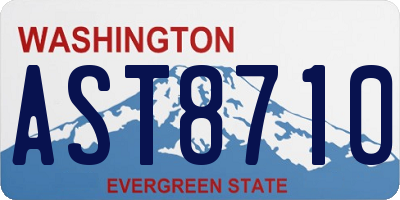 WA license plate AST8710