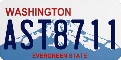 WA license plate AST8711