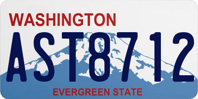 WA license plate AST8712