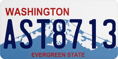 WA license plate AST8713