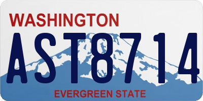WA license plate AST8714