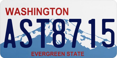 WA license plate AST8715
