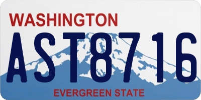 WA license plate AST8716