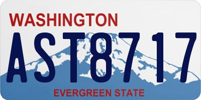 WA license plate AST8717