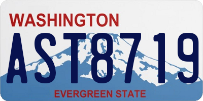 WA license plate AST8719