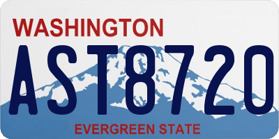 WA license plate AST8720
