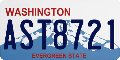 WA license plate AST8721