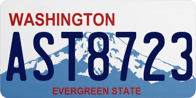 WA license plate AST8723