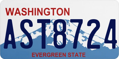 WA license plate AST8724
