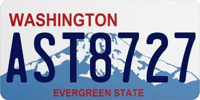 WA license plate AST8727